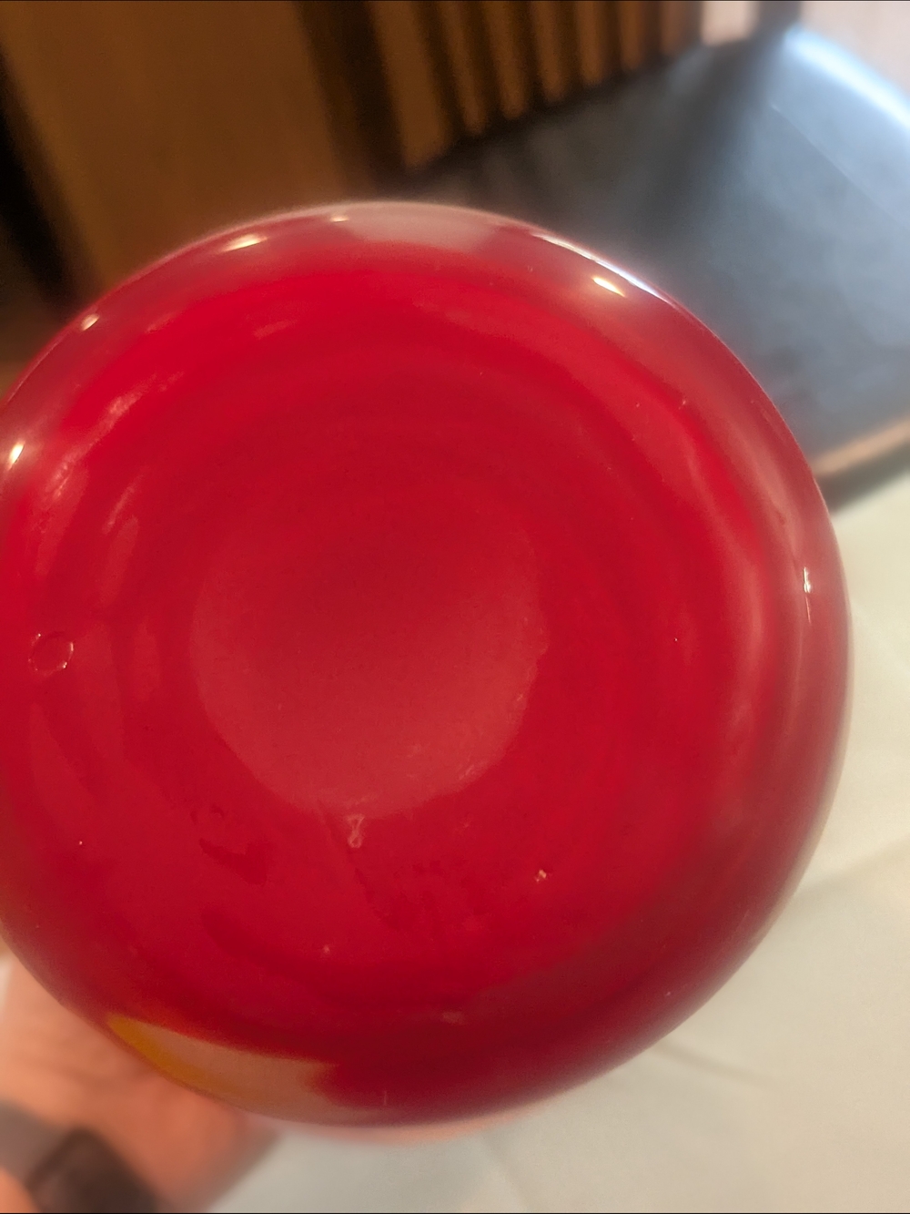Handblown Red, White and Yellow Swirl Glass Vase - Home Accents - Picture 4 of 6